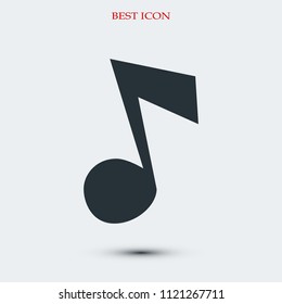Music icon, stock vector illustration flat design style