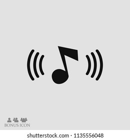 Music icon, stock vector illustration flat design style