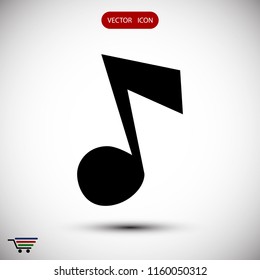 Music icon, stock vector illustration flat design style