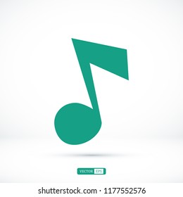 Music icon, stock vector illustration flat design style