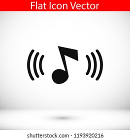 Music icon, stock vector illustration flat design style