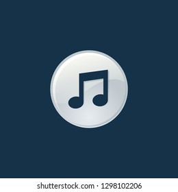 music icon, music symbol. Flat vector sign isolated on blue background. Simple vector illustration for graphic and web design.