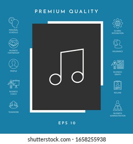 Símbolo de icono musical. Elementos gráficos para el diseño
