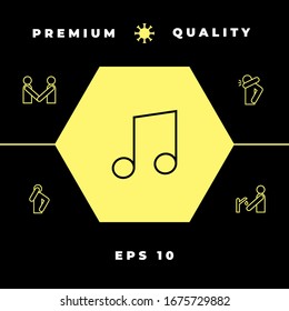 Símbolo de icono musical. Elementos gráficos para el diseño
