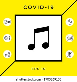 Símbolo de icono musical. Elementos gráficos para el diseño