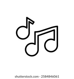 Music icon Thin line art isolated