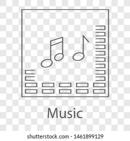 Music icon thin line flat design. Vector illustration.