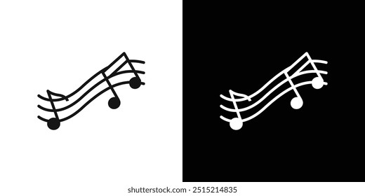 Ícone de música Linha fina ilustração plana