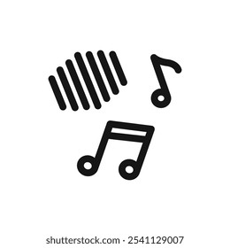 Musiksymbol Flache Linie, flache Illustration