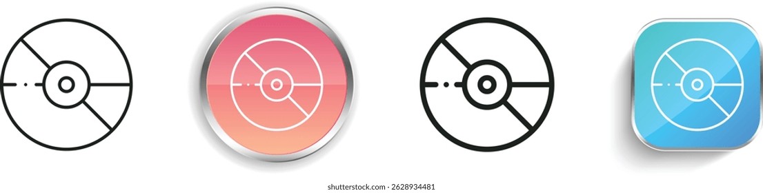 music icon. Thin Linear, Regular and Button Style Design Isolated On White Background
