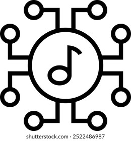 ícone música. Design de estilo linear fino isolado em fundo branco