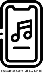 music icon. Thin Linear Style Design Isolated On White Background