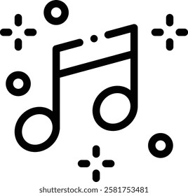 music icon. Thin Linear Style Design Isolated On White Background