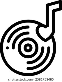 music icon. Thin Linear Style Design Isolated On White Background