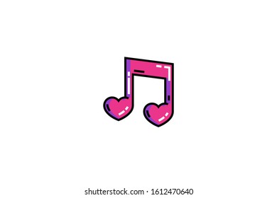 Music icon in trendy flat style isolated on white background vector illustration