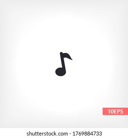 Music Icon in trendy flat style isolated on  background. Note symbol for your web site design, logo, app, UI. Vector Music illustration, EPS 10 Music melody .
