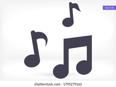 Music Icon in trendy flat style isolated on  background. Note symbol for your web site design, logo, app, UI. Vector Music illustration, EPS 10 Music melody .