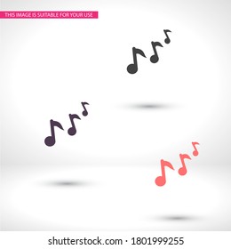 Music Icon in trendy flat style isolated on  background. Note symbol for your web site design, logo, app, UI. Vector Music illustration, EPS 10 Music melody .