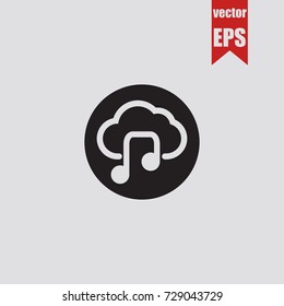 Music icon in trendy isolated on grey background.Vector illustration.