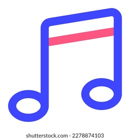Music icon vector design color line style