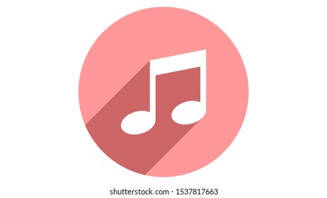 Music icon vector design. Simple stylish icons with shadow