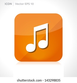 Music icon | vector design template | color orange | icon set | abstract with symbol |
