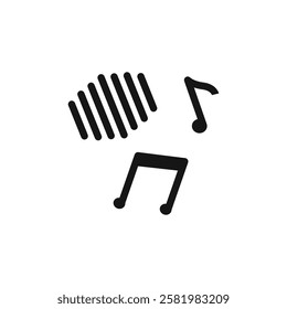Music icon Vector flat thin line illustration