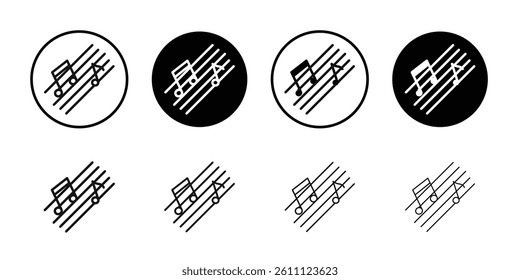 Music icon Vector flat thin line illustration