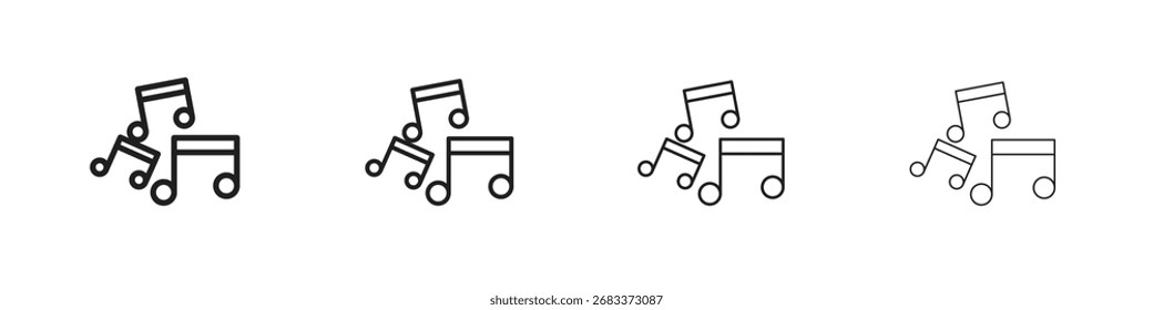 Gráficos del Vector del icono de la música. iconos negros del vector del estilo