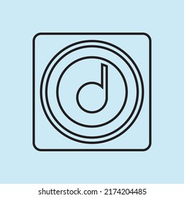 Icono de la música, ilustración vectorial. Diseño vectorial de símbolo de audio. Diseño de señales de sonido. Diseño de líneas de arte. Símbolo de arte de línea.