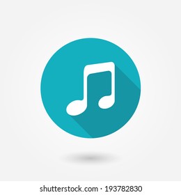 Music icon, vector illustration. Flat design style