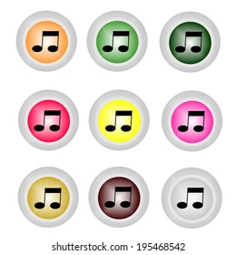 Music icon, vector illustration. Flat design style