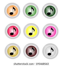 Music icon, vector illustration. Flat design style