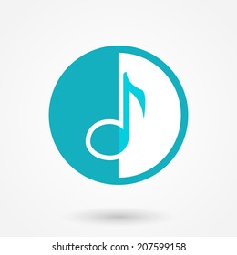 Music icon, vector illustration. Flat design style
