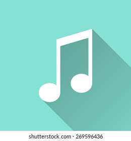 Music icon, vector illustration, flat design.