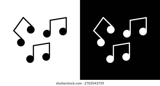 Icono de música. Ilustración vectorial. Diseño plano.