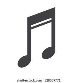 Music icon vector illustration. Flat design style. Music note.