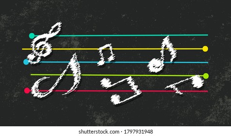 Music icon vector illustration. Musical notes vector concept. 