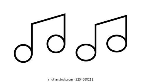 Icono de la música, ilustración vectorial. signo de música de notas y símbolo