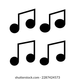 Icono de la música, ilustración vectorial. signo de música de notas y símbolo