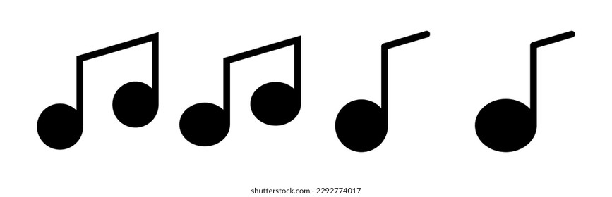 Icono de la música, ilustración vectorial. signo de música de notas y símbolo