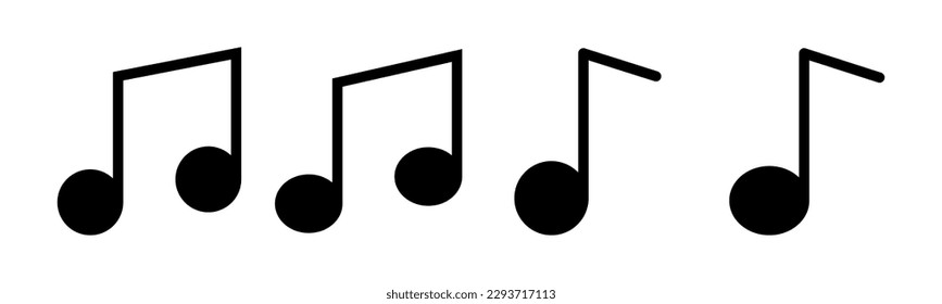 Icono de la música, ilustración vectorial. signo de música de notas y símbolo