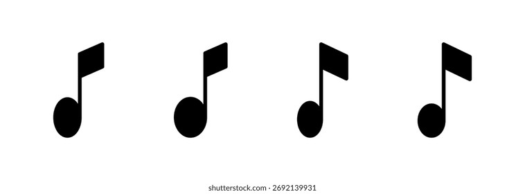 Ilustración vectorial del icono de la música. señal y símbolo de la música de la nota