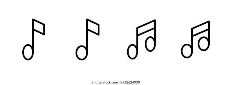 Ícone de música ilustração vetorial. anote o sinal e símbolo da música