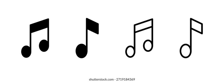 Ícone de música ilustração vetorial. anote o sinal e símbolo da música