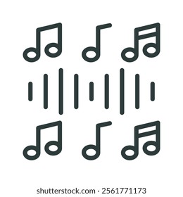 Music icon vector illustration. Simple line style