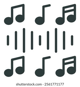 Music icon vector illustration. Simple fill style