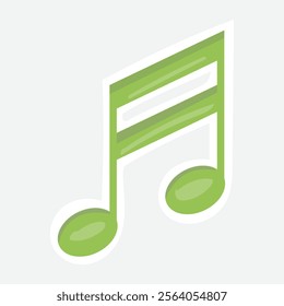 Music icon vector illustration Sticker. Vector sticker of a simple music icon. Ideal for audio and entertainment-themed decorations