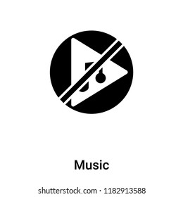 Music icon vector isolated on white background, logo concept of Music sign on transparent background, filled black symbol
