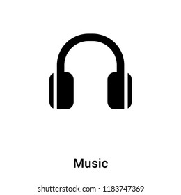 Music icon vector isolated on white background, logo concept of Music sign on transparent background, filled black symbol